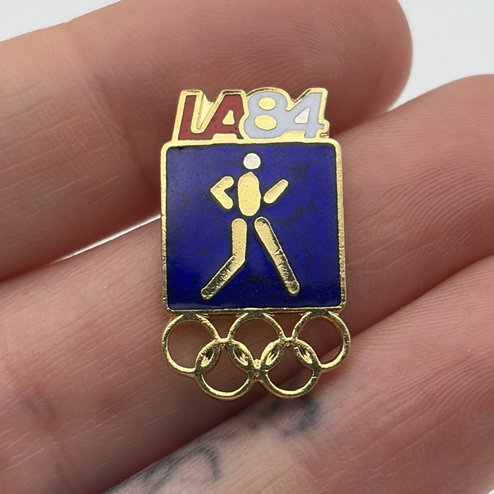1984‎ Los Angeles Olympics Race Walking Event Lapel Hat Pin Blue